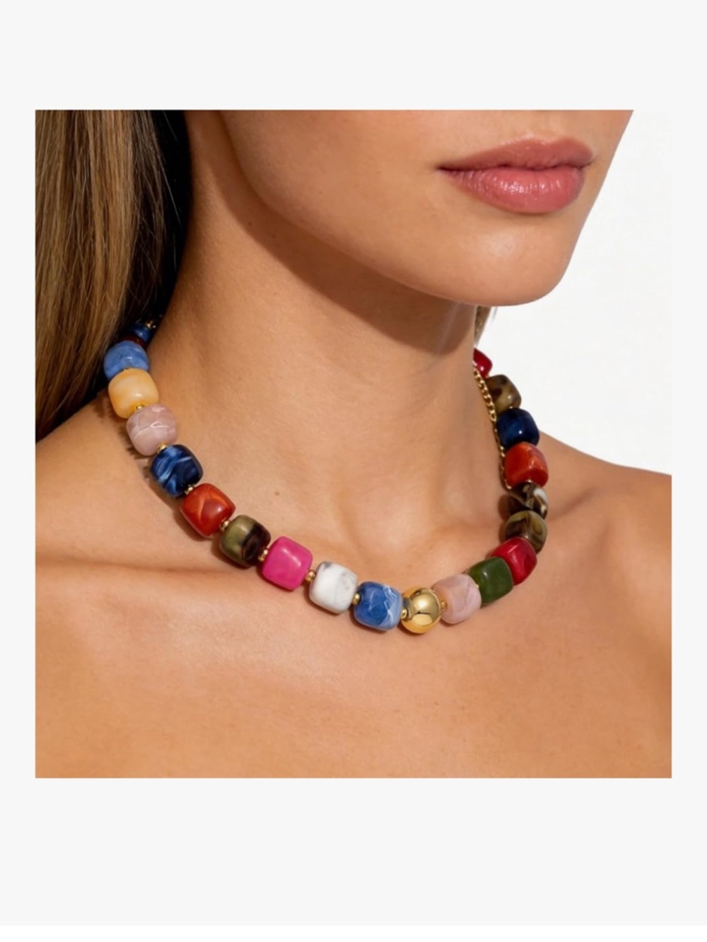 Multicolor Beaded Statement Necklace - Women Jewelry